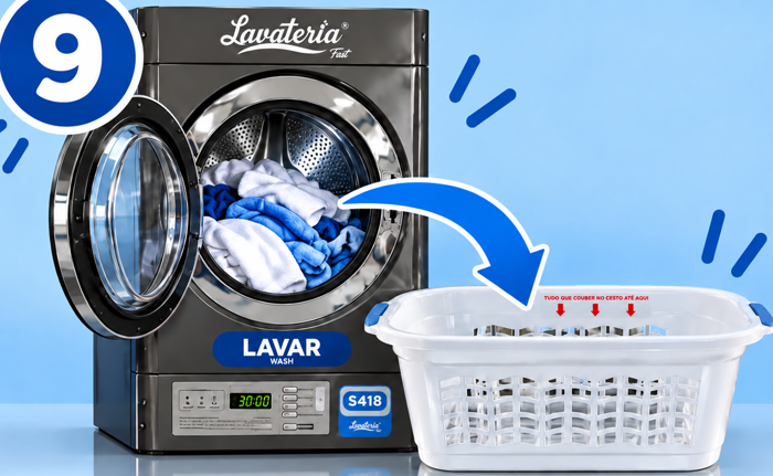 Retire as roupas da lavadora